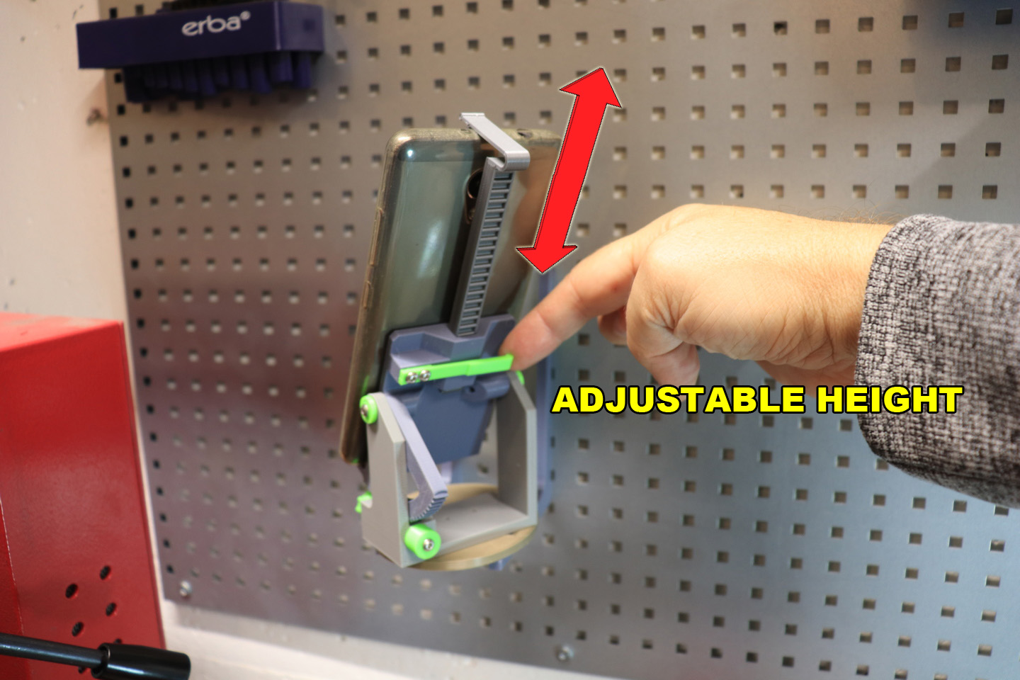 Phone holder for pegboard or desktop by MyTechFun Download free STL