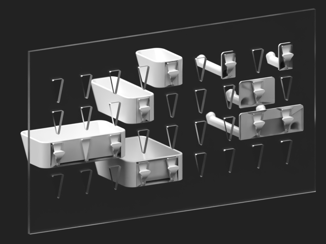 Wedge Pegboard Storage Wall System Secure, No Supports by Mike Heiss