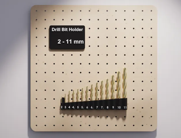 Drill bit holder for pegboards