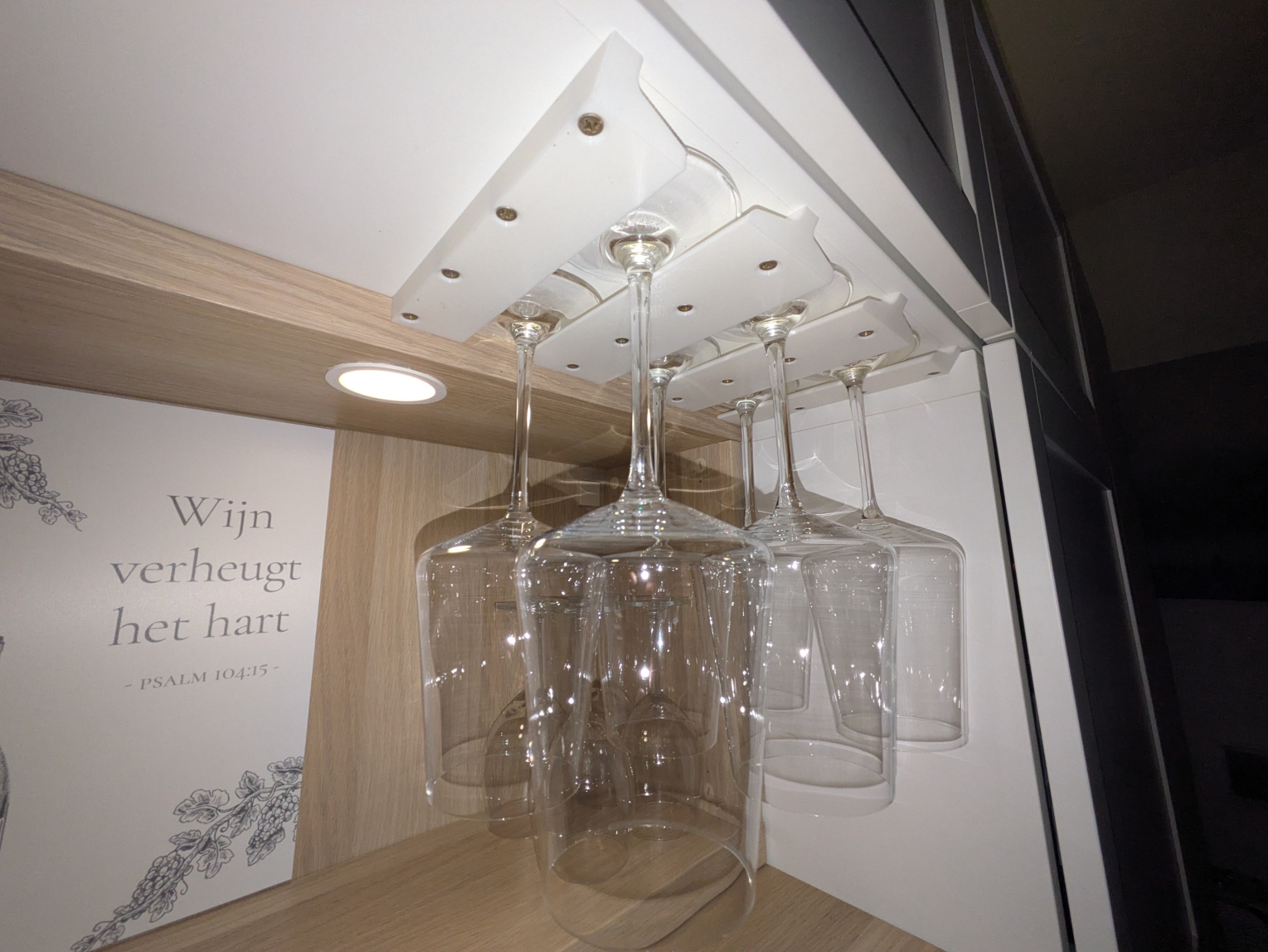 Shorter Wine glass holder for Besta short cabinet (for mini printers)