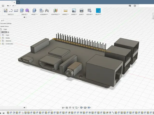 Raspberry Pi 3B+ model for case fitting with Fusion 360 file