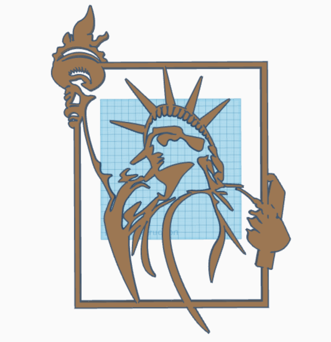 Statut Model Icon Cadre statut de la liberte by GC 3D | Download free STL model ...