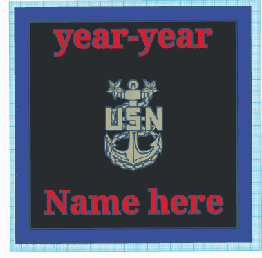 USN Date of Service plaque