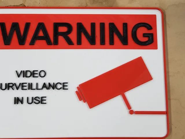 warning video surveillance sign MMU2S