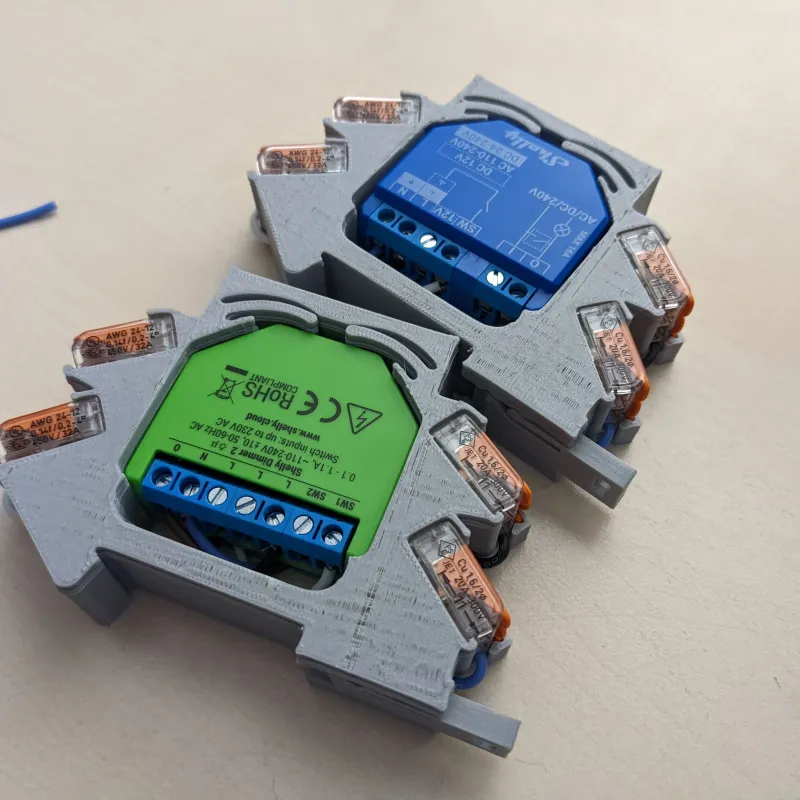 Shelly Mini Din Rail Mount by Ronnikn, Download free STL model