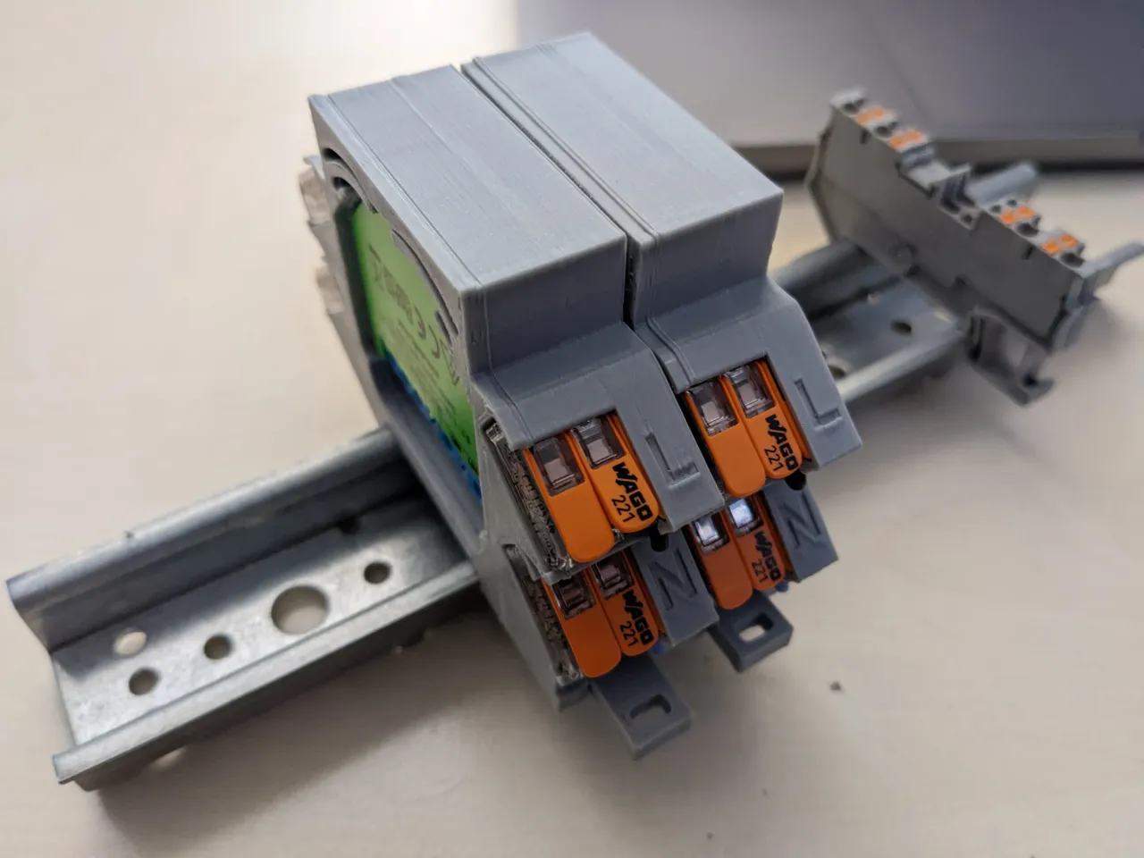 Shelly 1PM DIN Rail mount for Wago 221 by boinappi, Download free STL  model