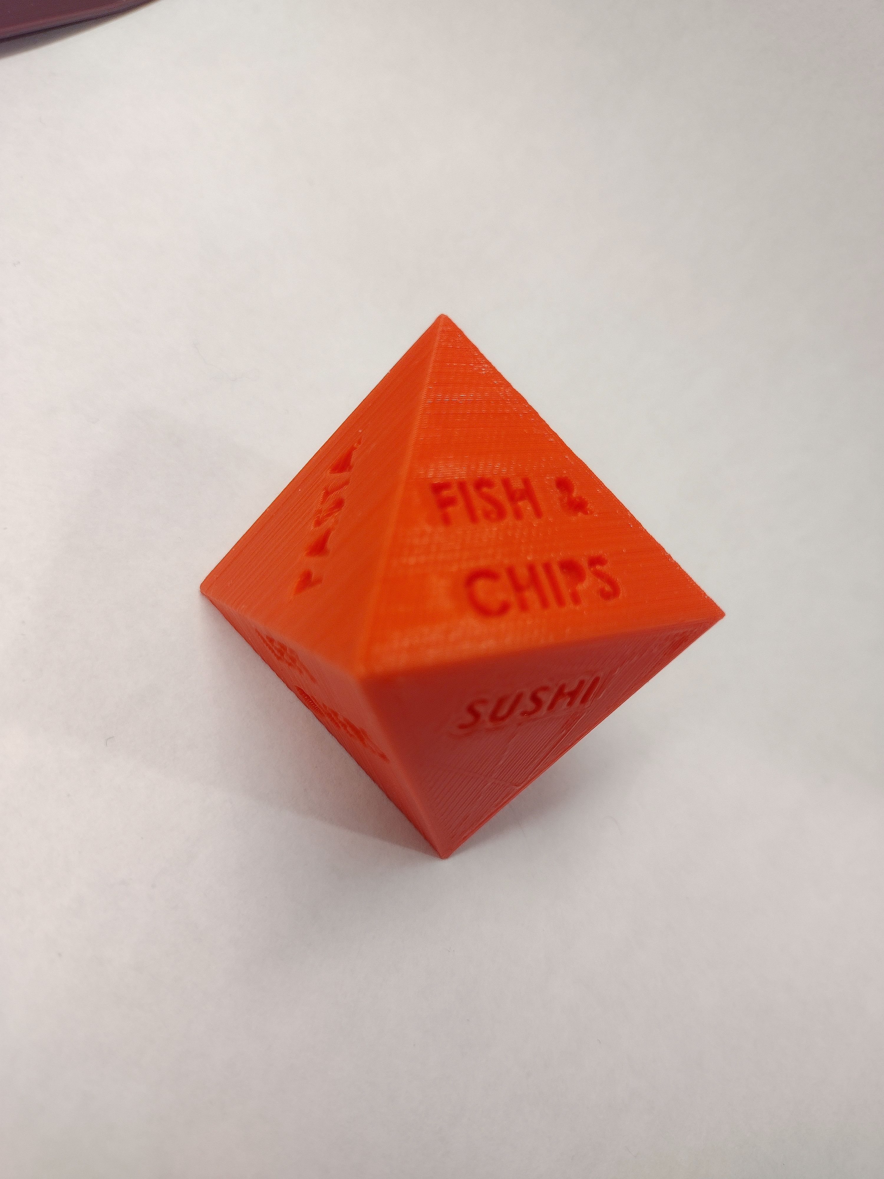 Eight-Sided Food Decision Die