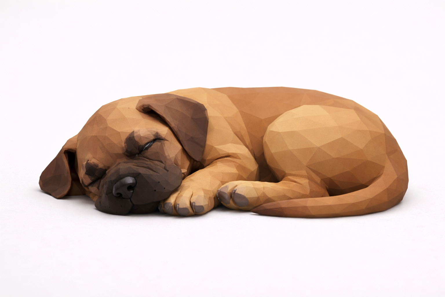 Great Dane Sleeping Puppy Low Poly
