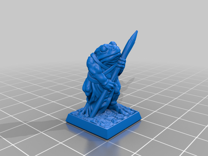 Frogfolk spearman 28mm (Supportless, FDM-friendly) — 4