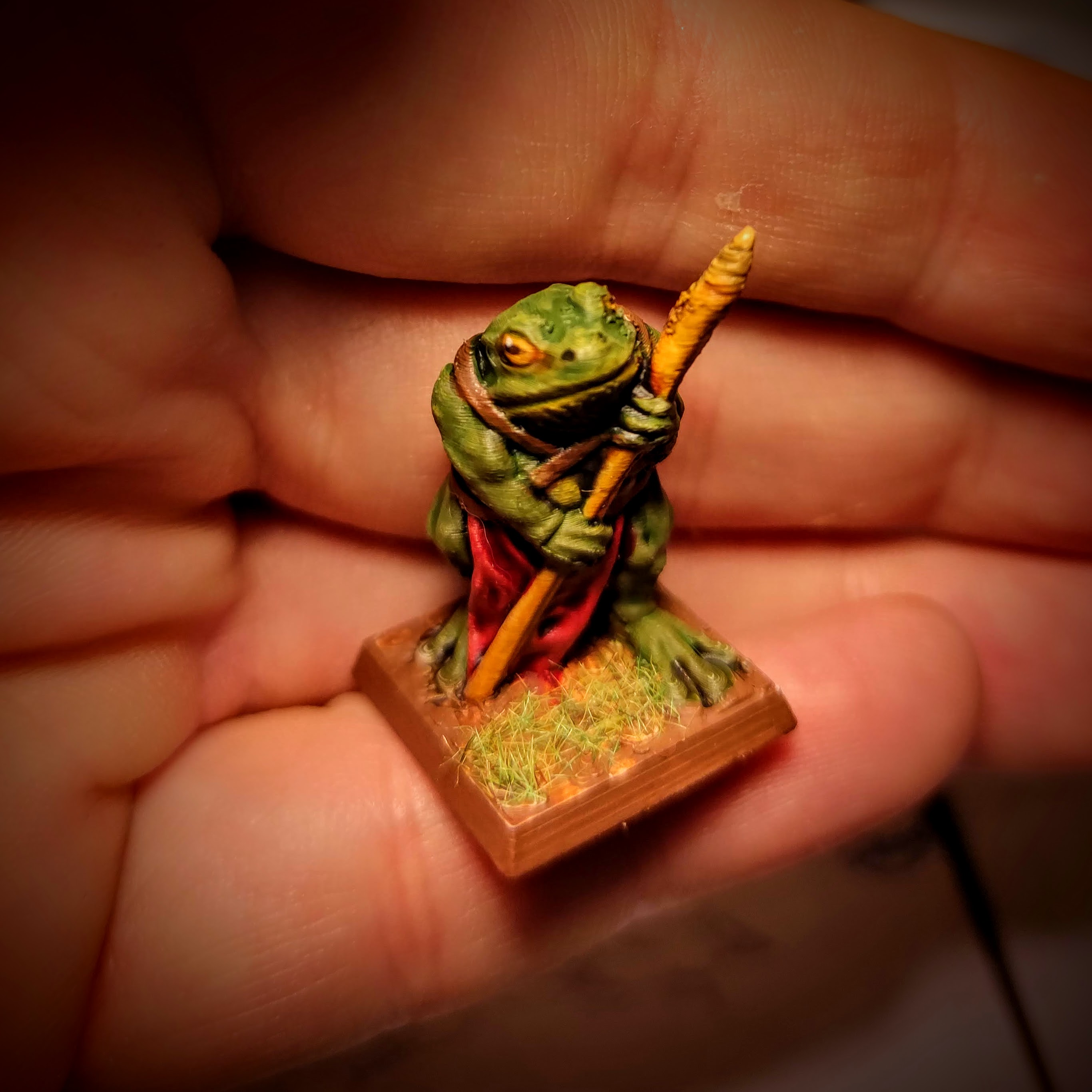 Frogfolk spearman 28mm (Supportless, FDM-friendly) — 2