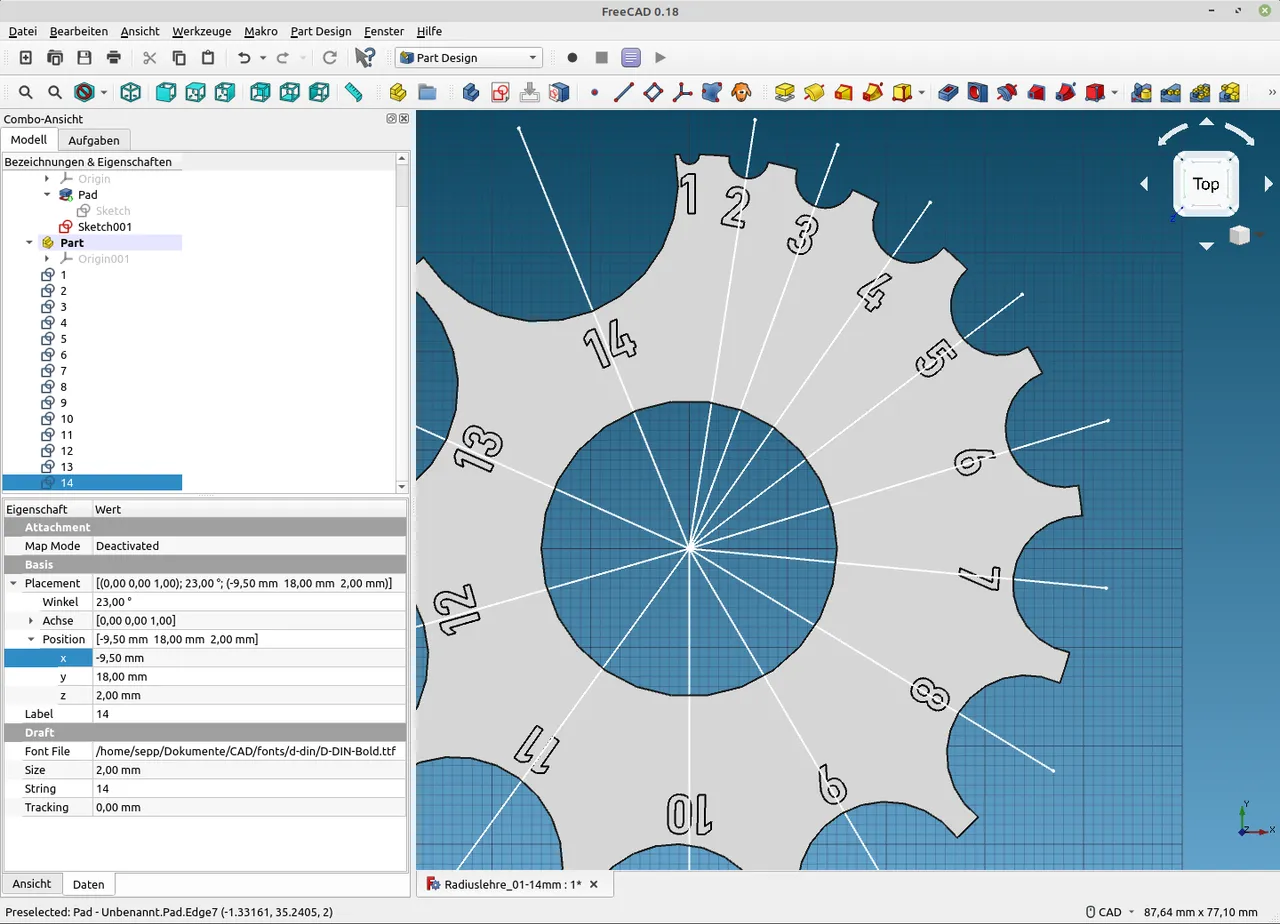 Radiuslehre 01-14mm by metalsepp | Download free STL model | Printables.com