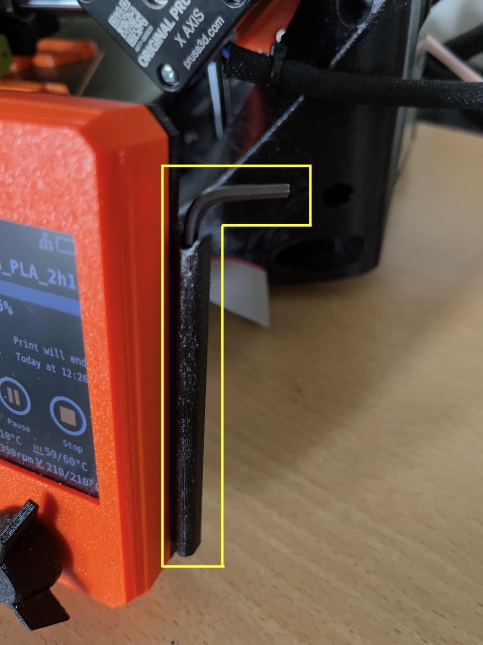Prusa Mini Back Cover with Hex key holder