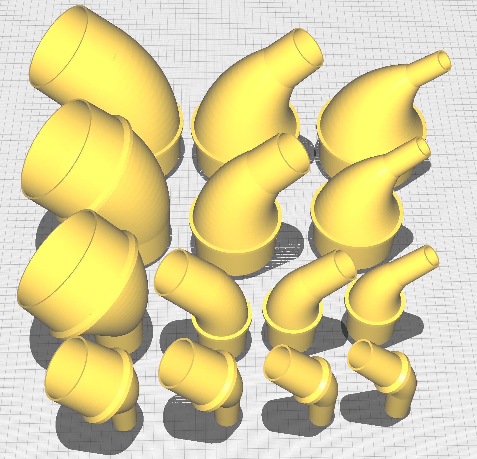 45° tapered elbow vacuum hose adapters for all common sizes by Max