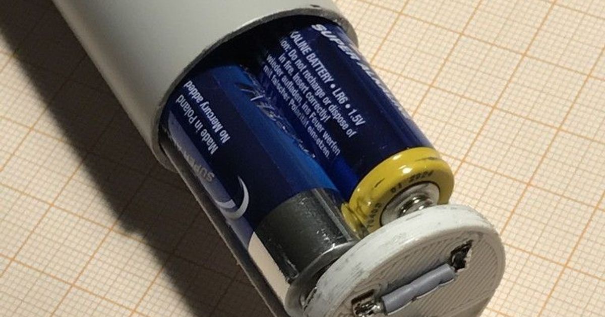 Modular "Pipe" BatteryPack for 4, 6, 8.. or more AA Cells by db3jhf Download free STL model