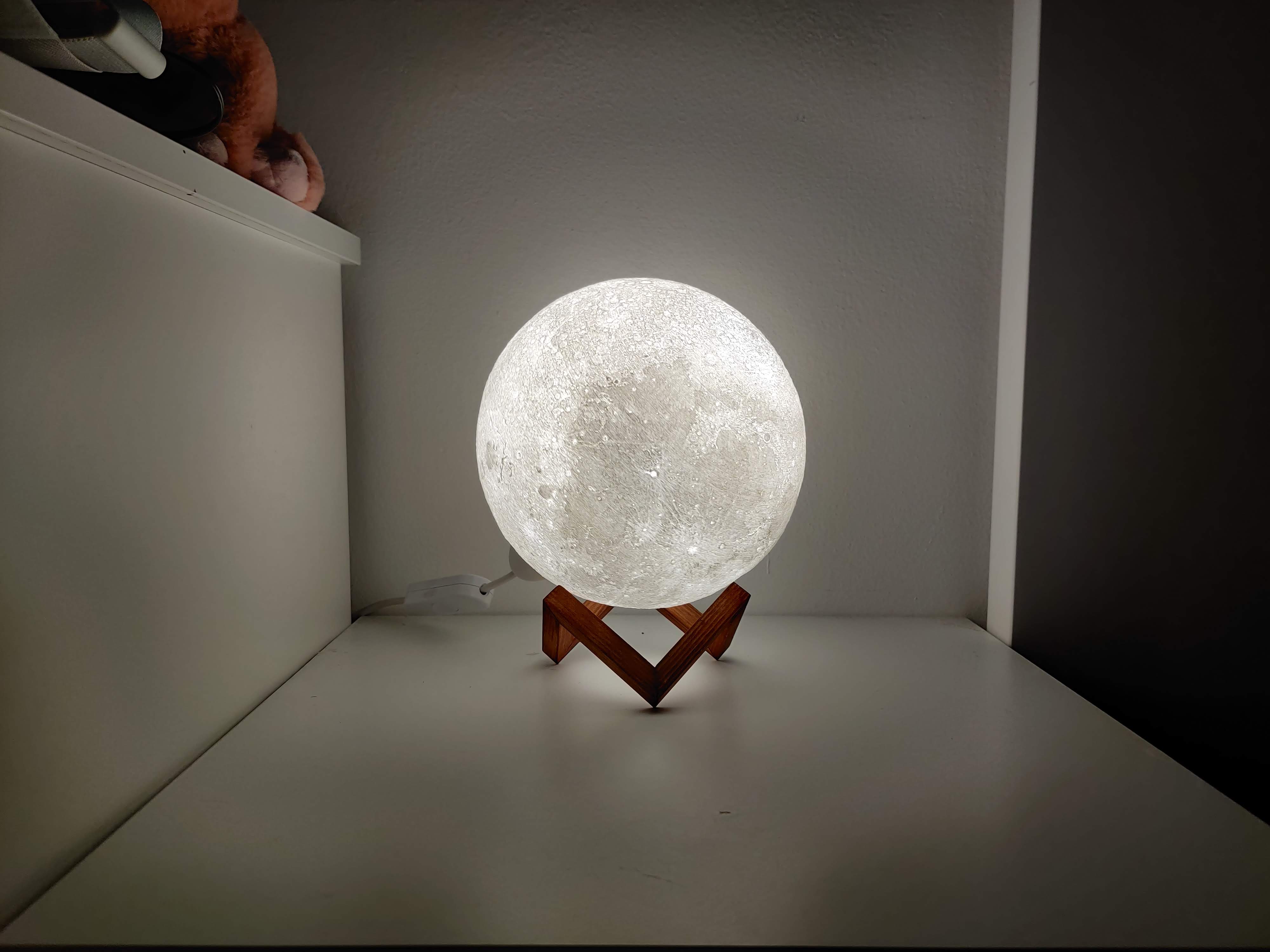 Moon Lamp Remix for Prusa MINI + E14 socket adapter + printable stand