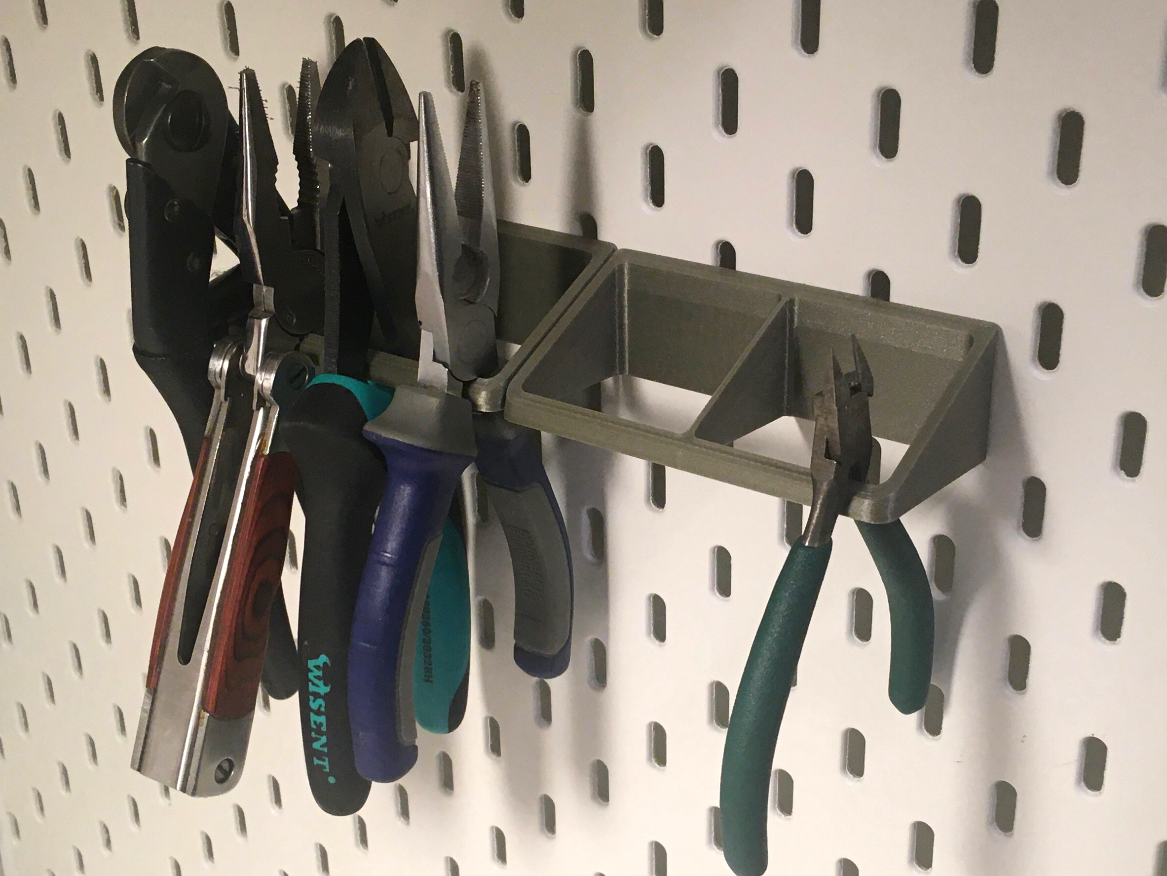 ikea skadis knipex mini pliers holder by ilovechaos