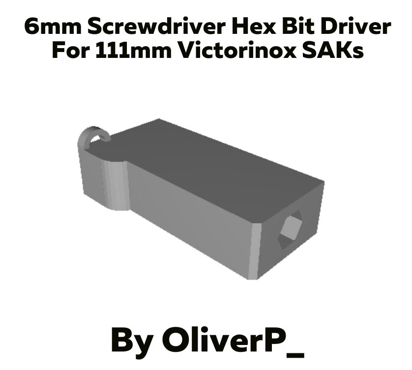 6mm Bit Driver for Victorinox 111mm SAK