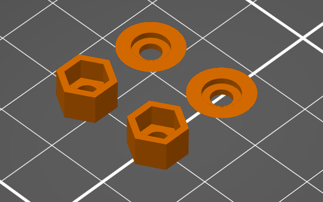 M5 to M3 nuts and washer