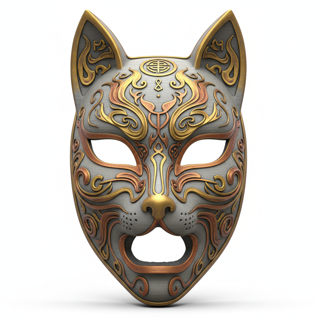Kitsune Spirit Queen, mask, cosplay, wearable, costume, face, helmet