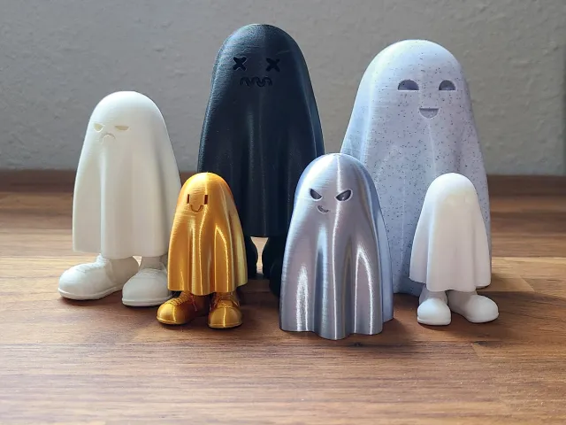 Duszki na Halloween, zestaw figurek - druk 3D