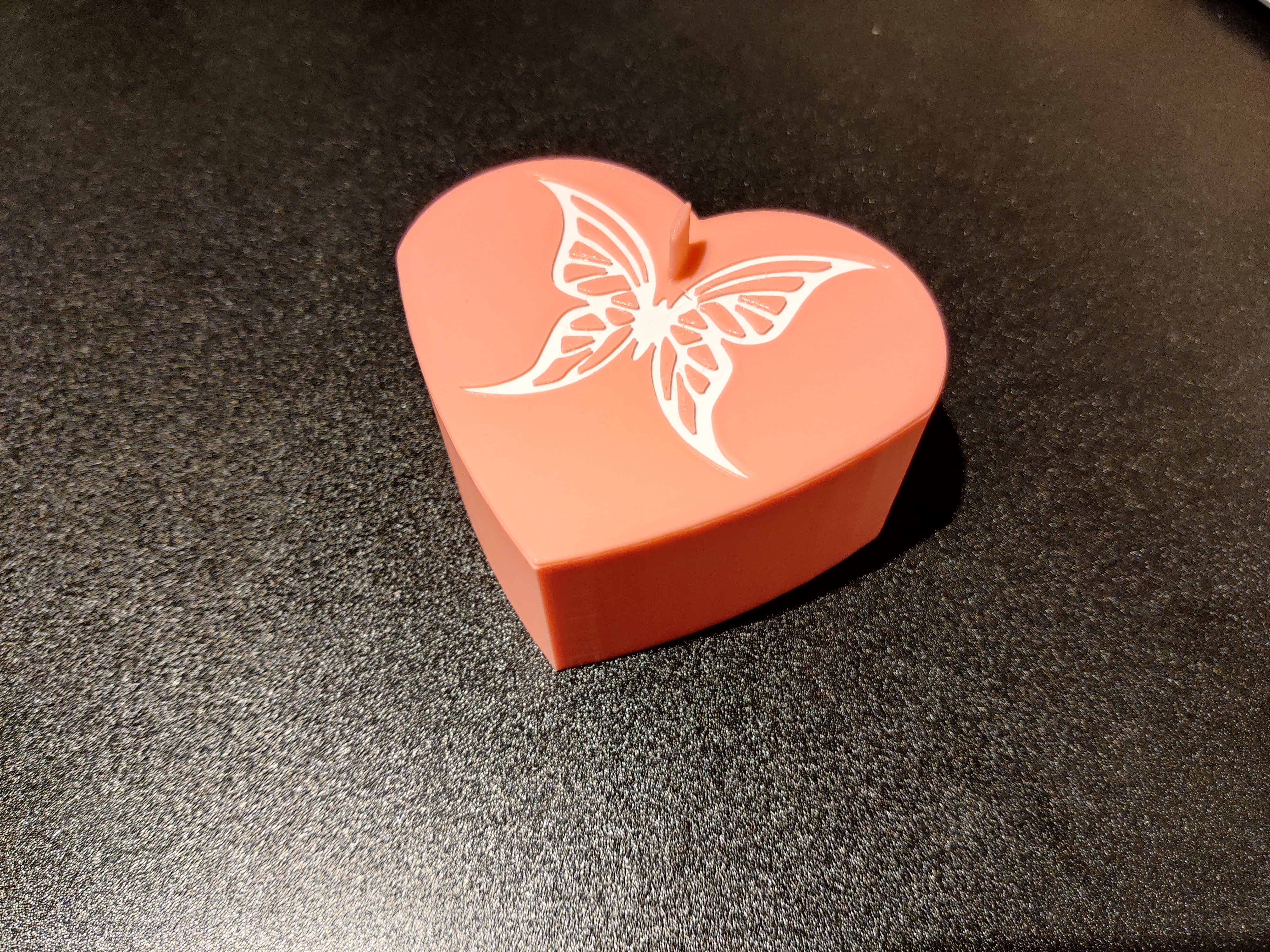 Heart Shaped Box with Butterfly Lid