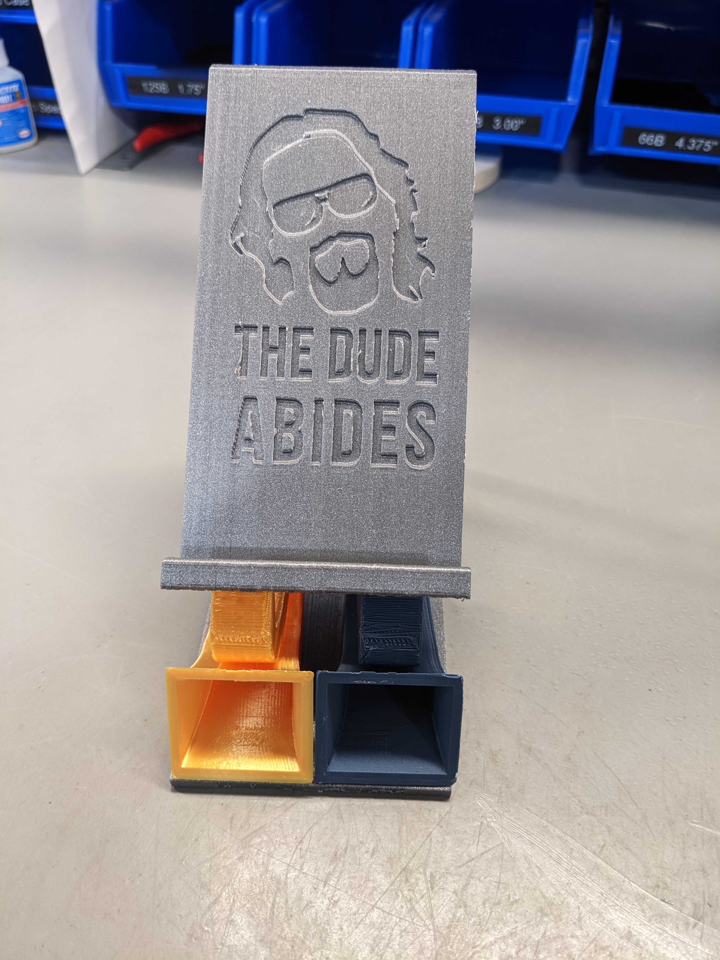 The Dude's phone stand