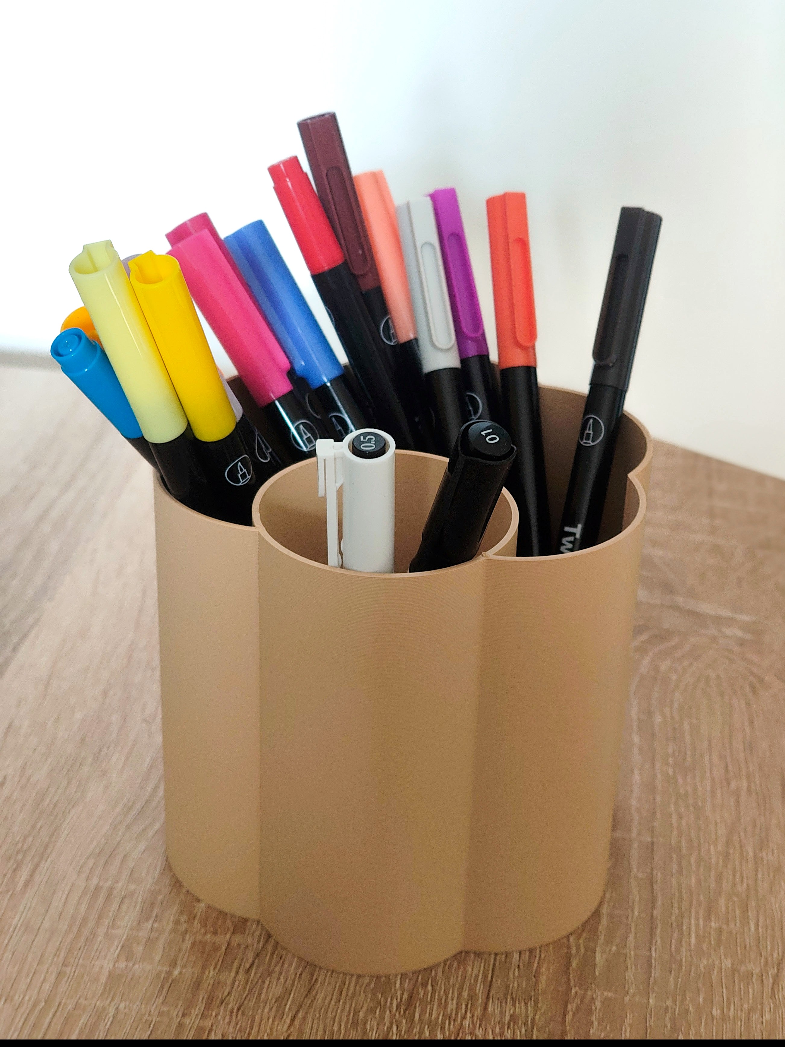 Floral Desk Organizer | Dual-Height Stationery Caddy
