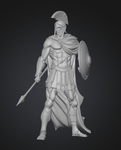 Roman Warrior with Spear and Shield
