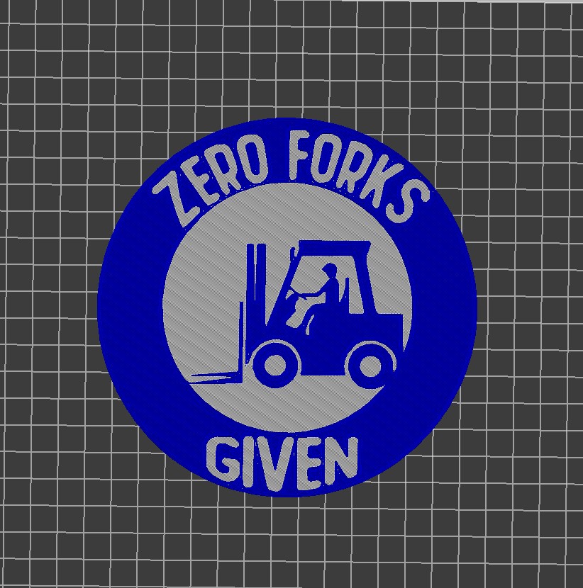 Zero forks given - wall sign