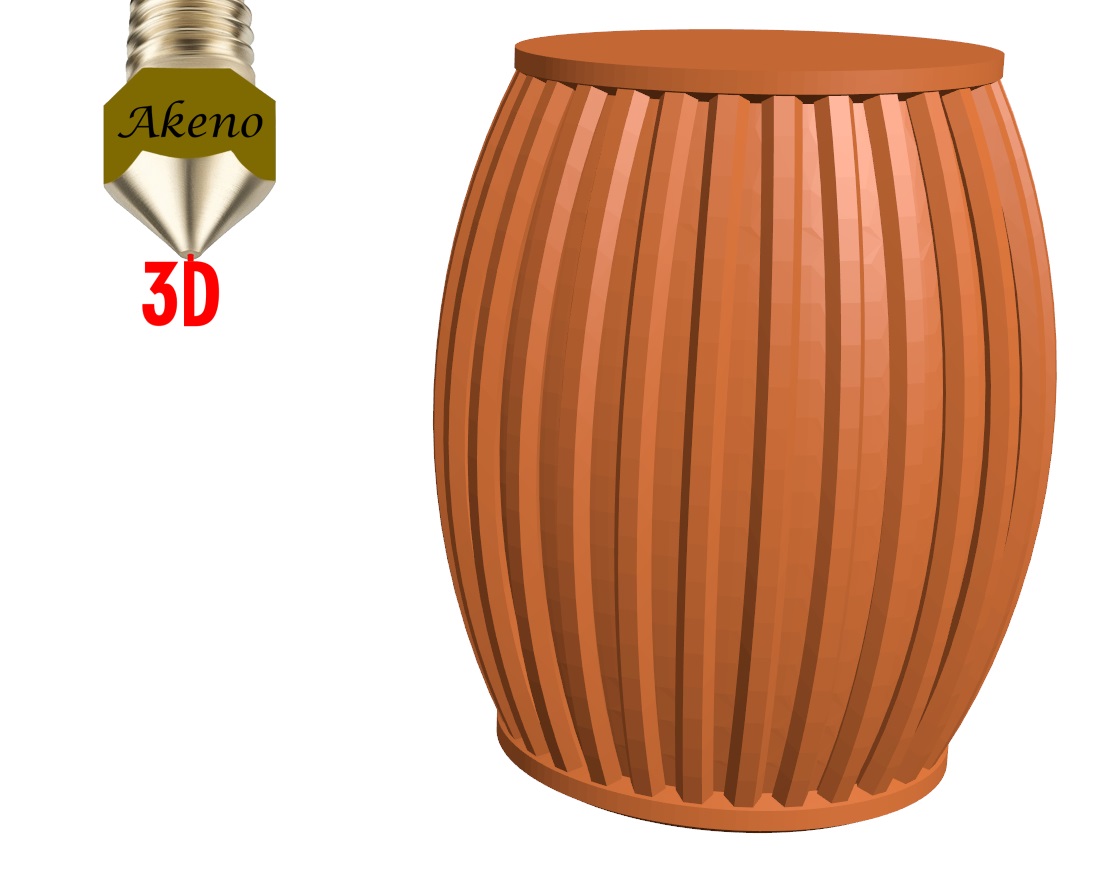 Barrel Shaped Vase (Vase Mode) by Akeno Download free STL model