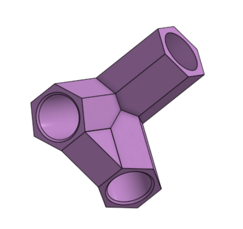 Hexagonal Corner Connector x3 60deg for PCV Tubing