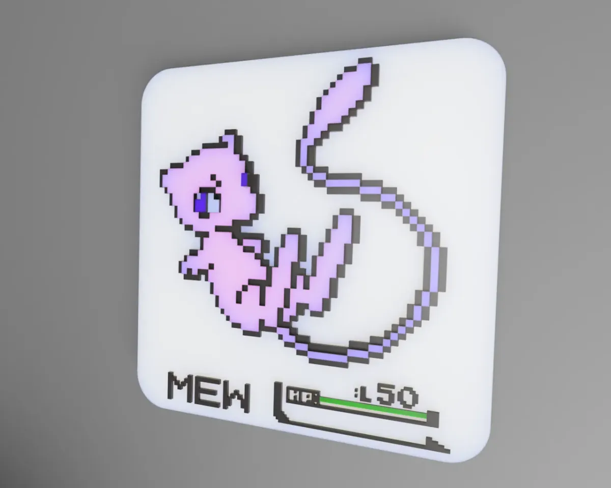 Pokémon Pixel Art - Mew By Calafell 3D Prints | Download Free Stl Model |  Printables.Com