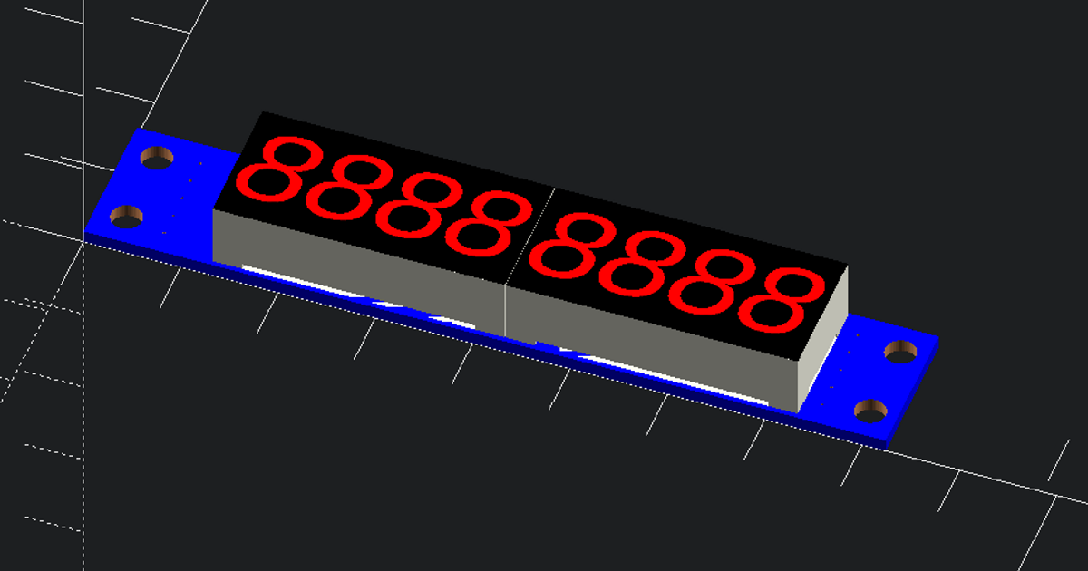 8 digit 7 segment max9219 display module by Dinther | Download free STL ...