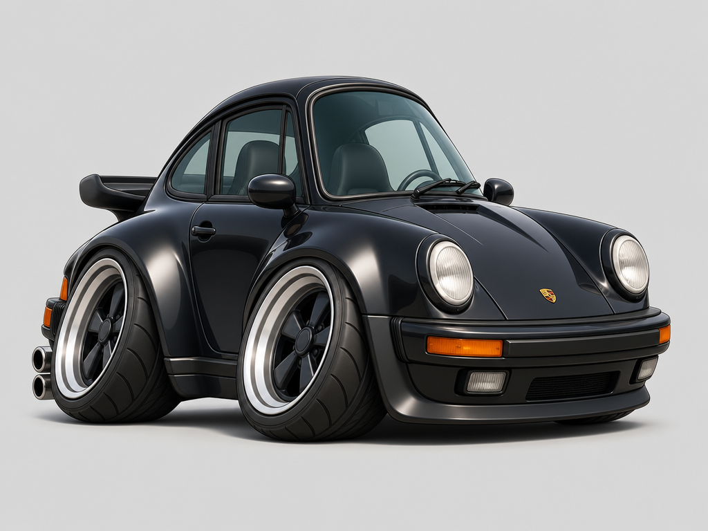Porsche 911 Turbo 930 1988 caricature