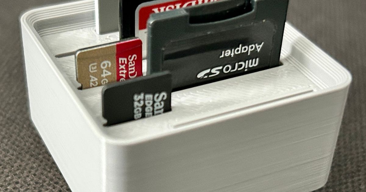 Gridfinity 1x1x3 SD Card Caddy (no by BenBreaksThings