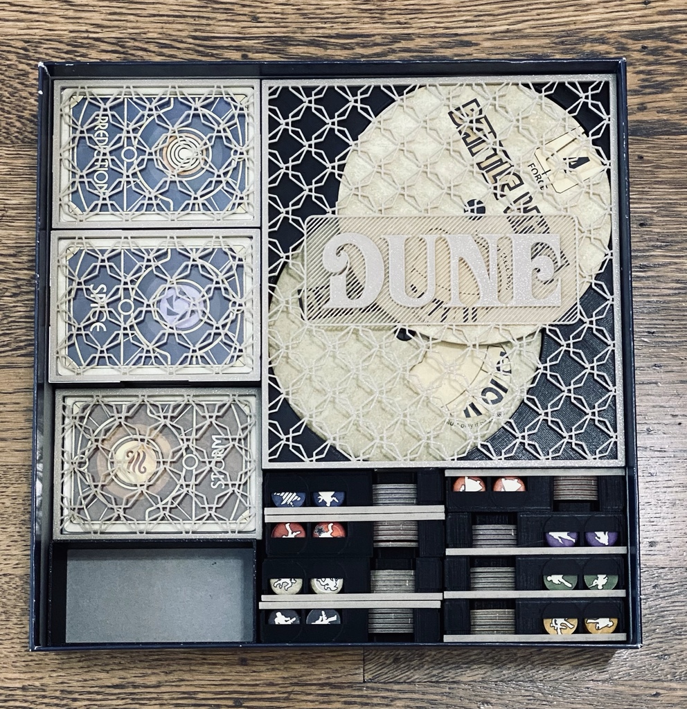 Dune Board Game Insert w/Expansion (2020, Sleeved Cards, Parametric)