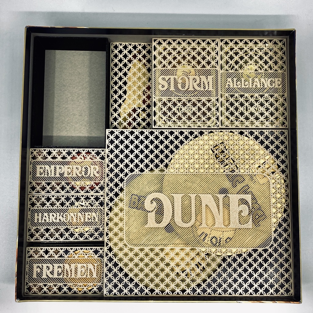 Dune Board Game Insert (2019, Sleeved Cards, Parametric)