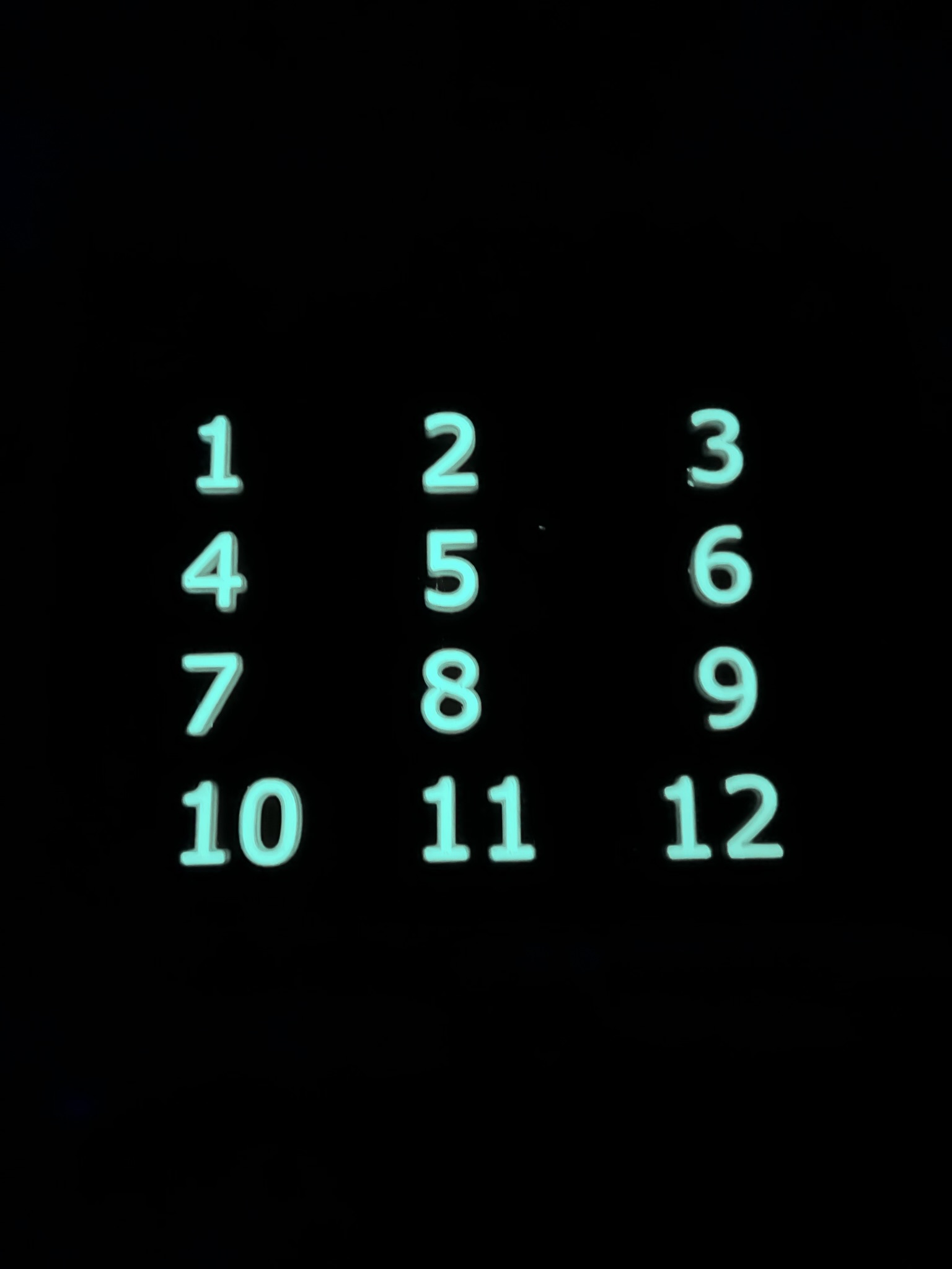 Clock numbers