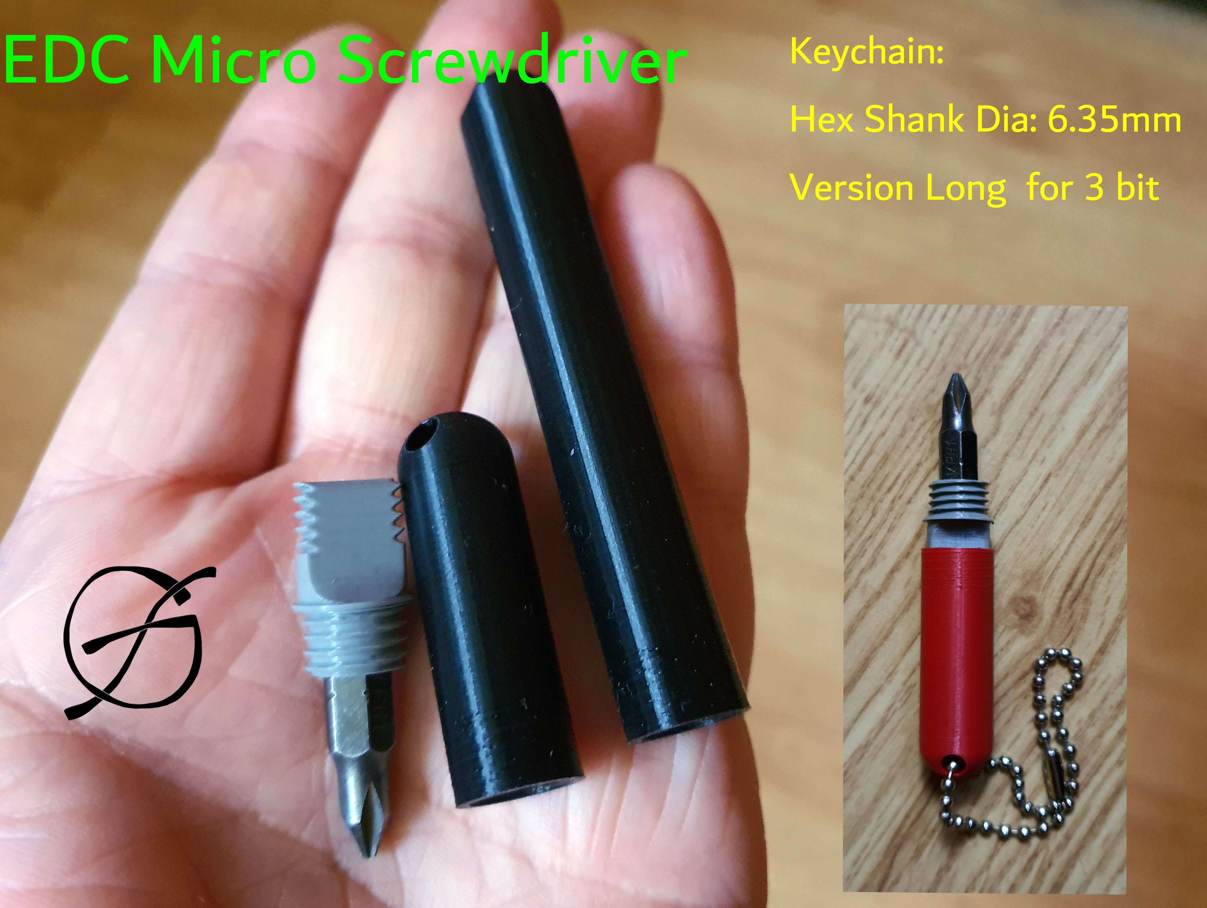 EDC Micro Screwdriver - Keychain for Hex Shank