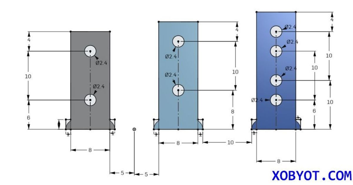 R/C Standard Servo Mount Posts for Custom Pan Car, RC10, etc. by Zedic