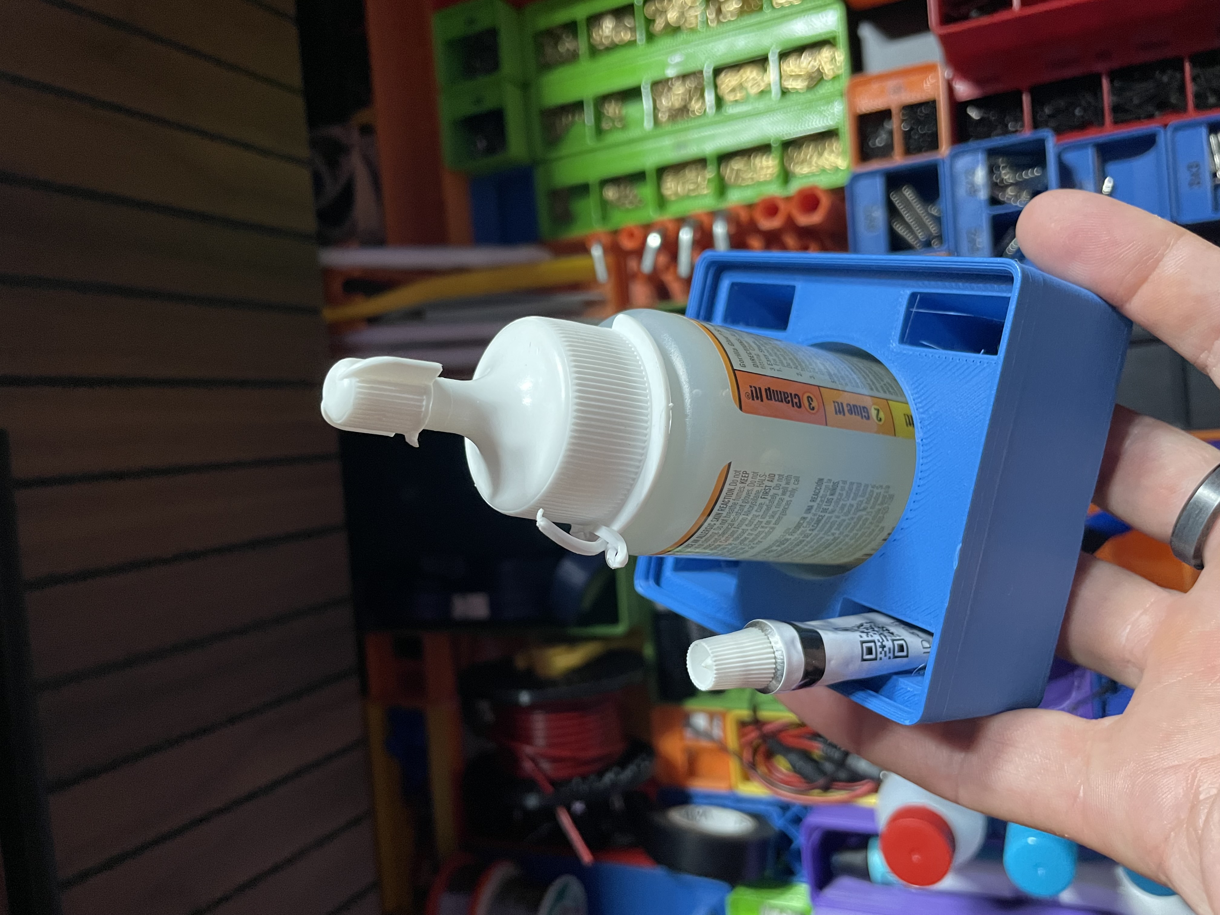 Gridfinity Glue Bottle + glue blister pack holder