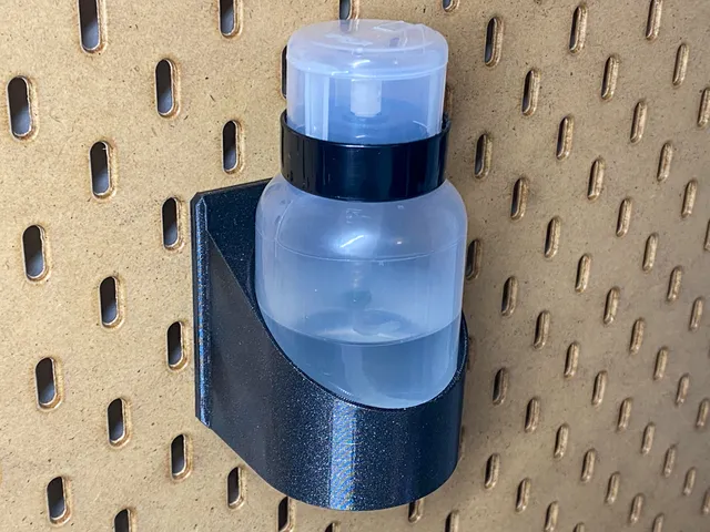 Skadis Holder: 60mm Solvent Pump Bottle (uses heat set inserts)