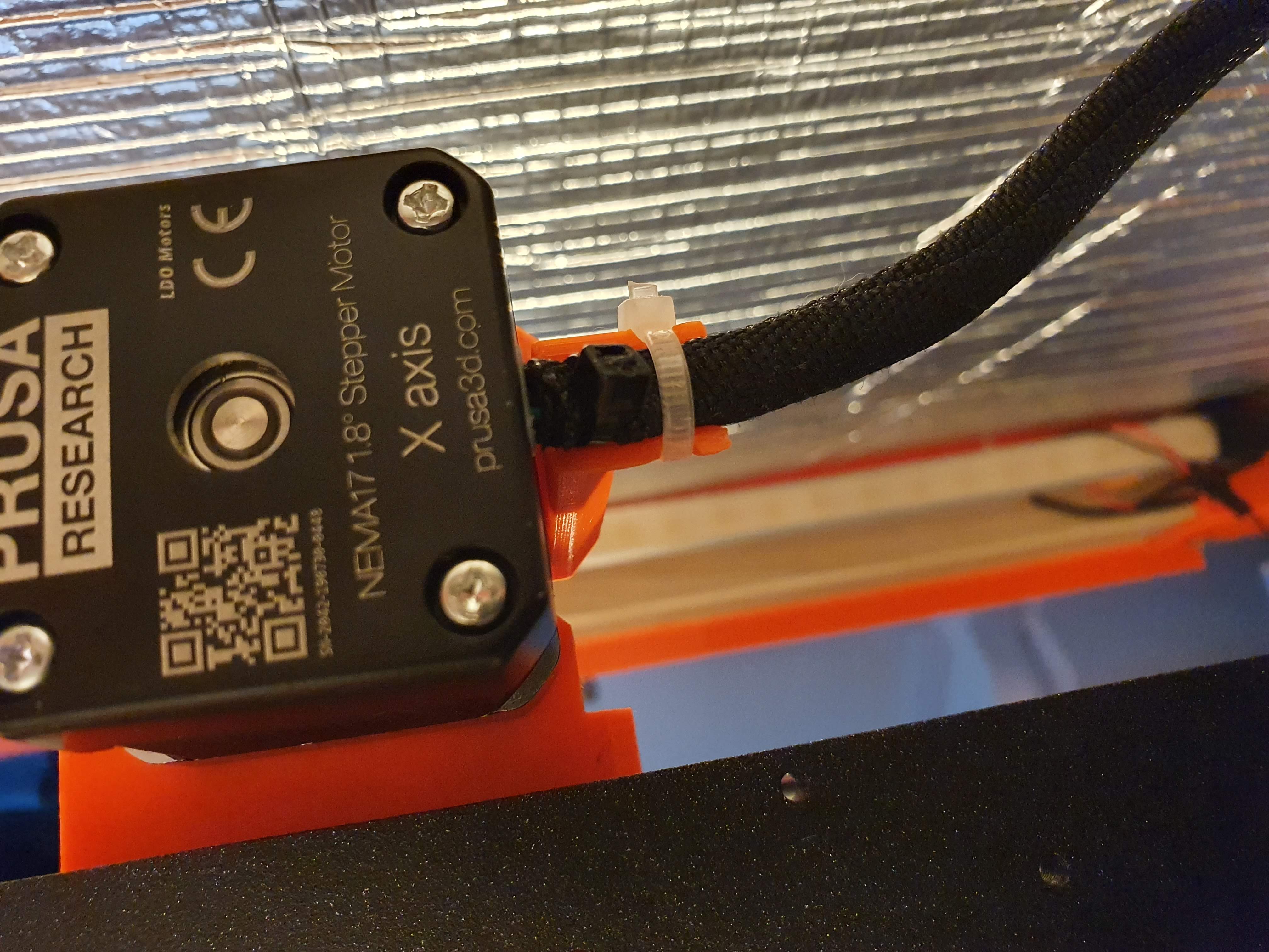 Prusa i3Mk3/s X-Axis Motor Cable Manager