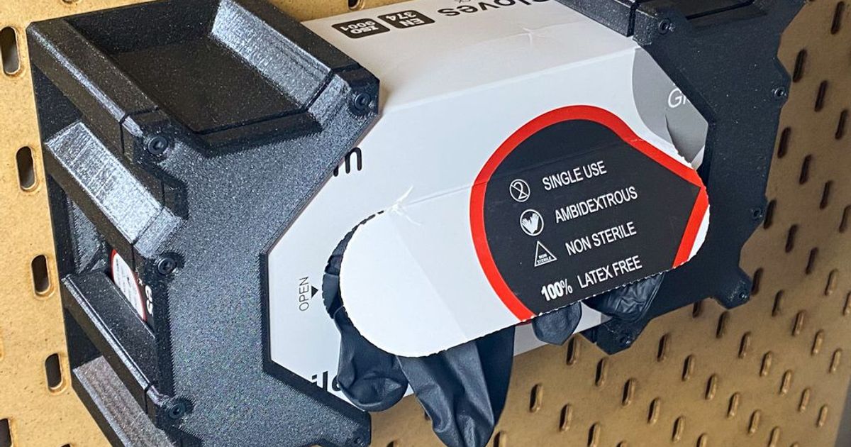 Skadis Holder Latex Glove Box (uses heat set inserts) by fivesixzero