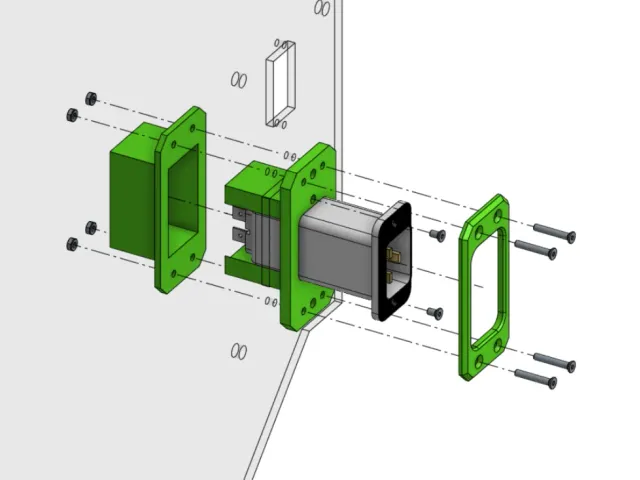 Corcom F7892A Mount for Rat Rig V-Core 3 Enclosure v1