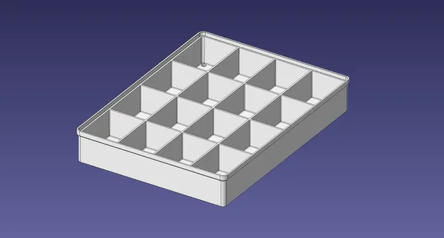 3x4 units, half height, 4x4 grid Stackable Insertbox