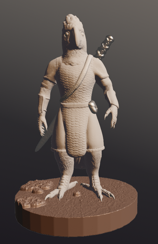 Cockatoo Birdfolk FIghter miniature