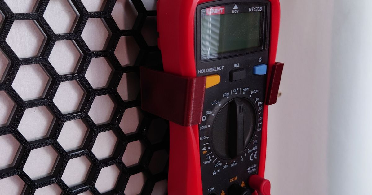 Multimeter Holder for Storage Wall by mathiasl Download free STL model