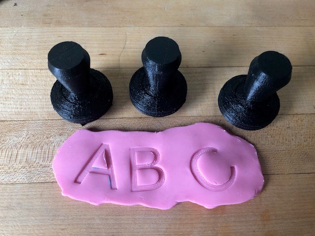 Playdoh/clay letter stamps