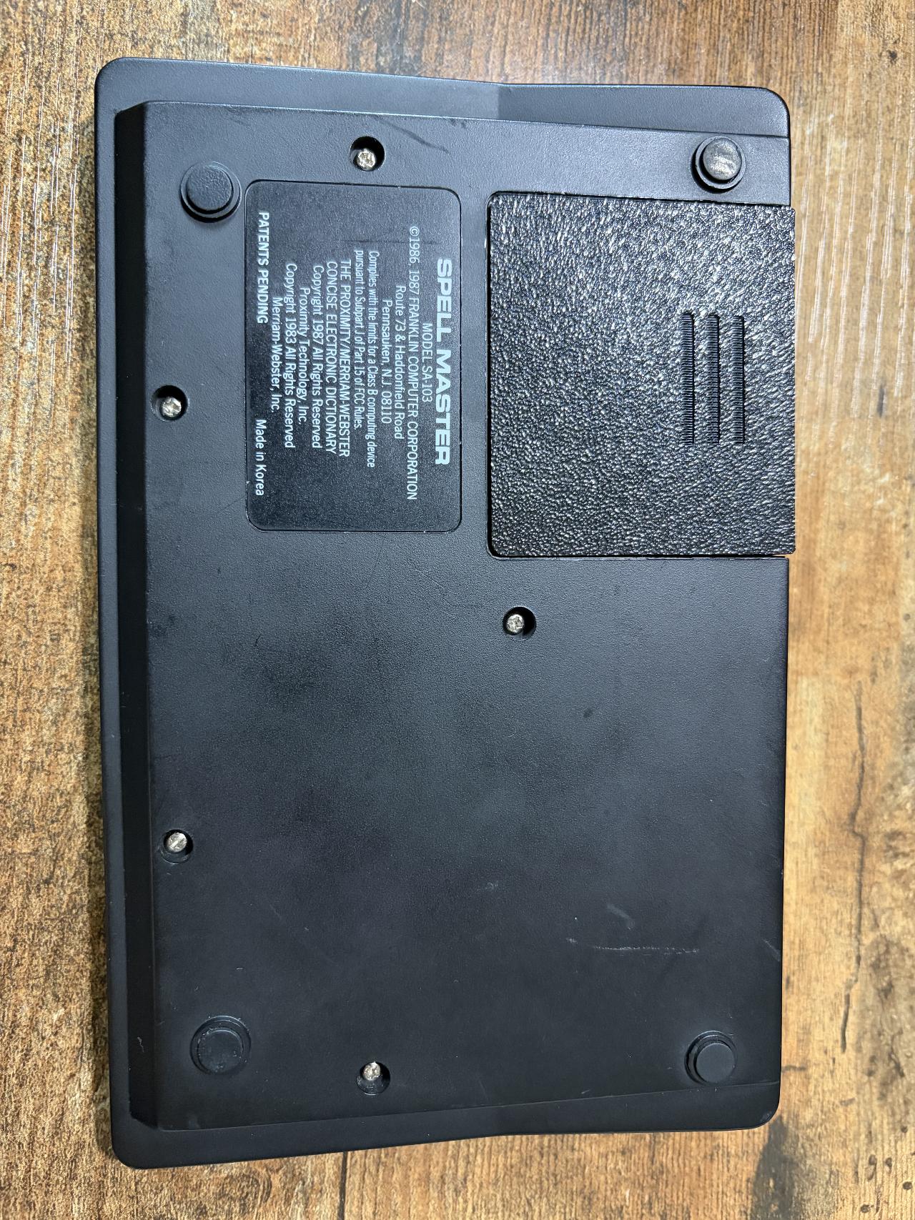 Franklin Spell Master SA-103 Battery Cover